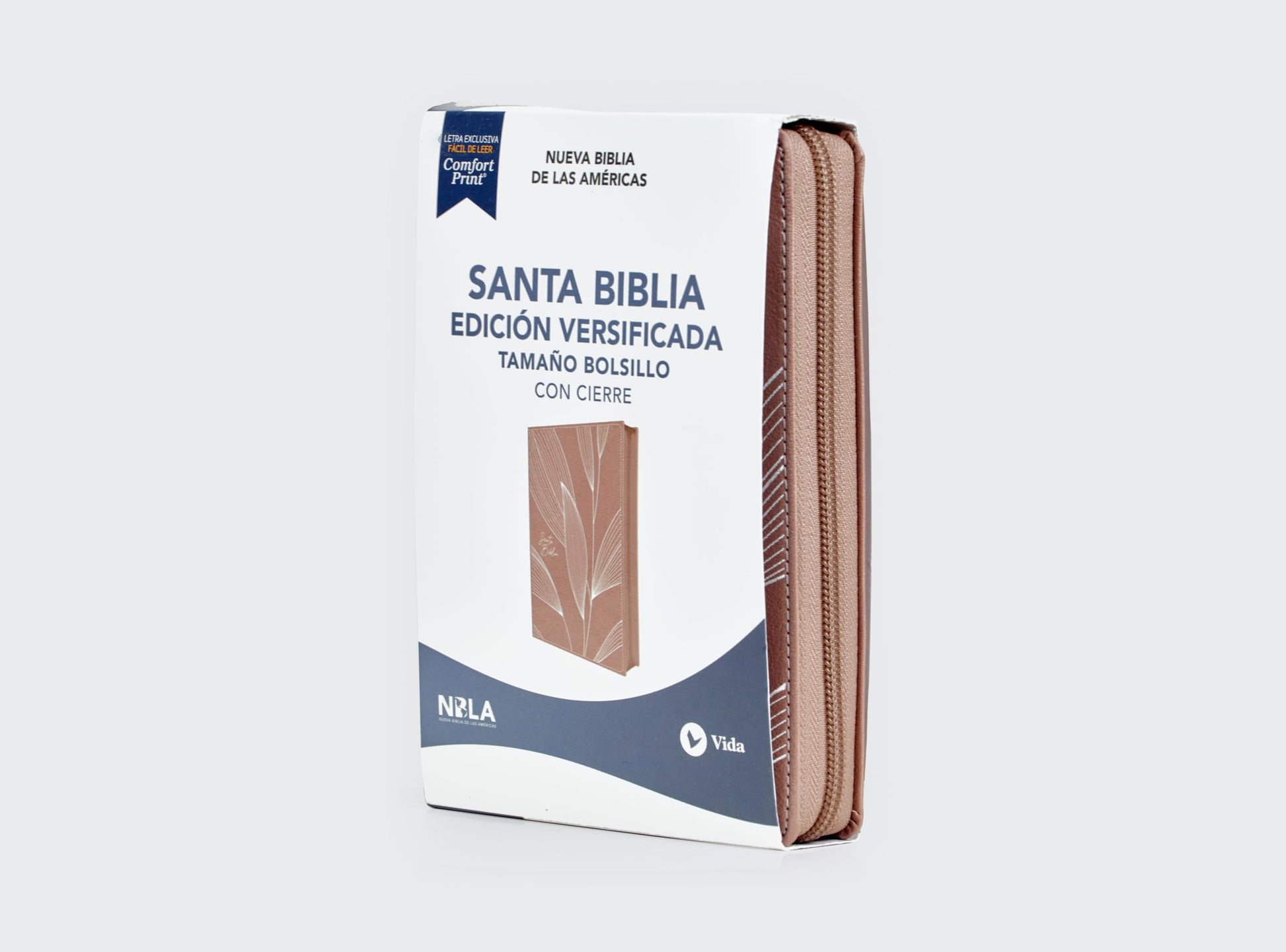 NBLA, Santa Biblia, Edición versificada, Tamao bolsillo, Leathersoft, Con cierre, Oro Rosa, Palabras de Jesús en rojo, Comfort Print (Spanish Edition)