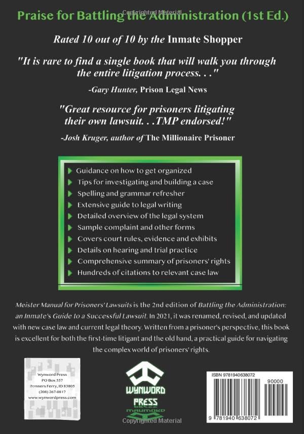 Meister Manual: For Prisoners' Lawsuits