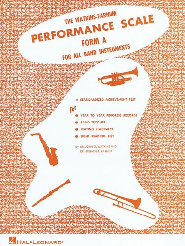 Watkins-Farnum Performance Scale - Form "A" Book: For All Band Instruments