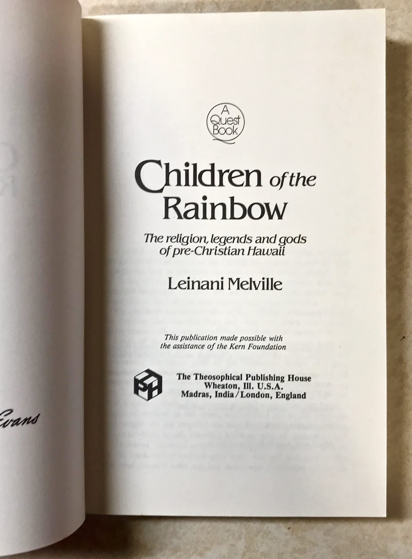 Children of the Rainbow: The Religions, Legends, and Gods of Pre-Christian Hawaii
