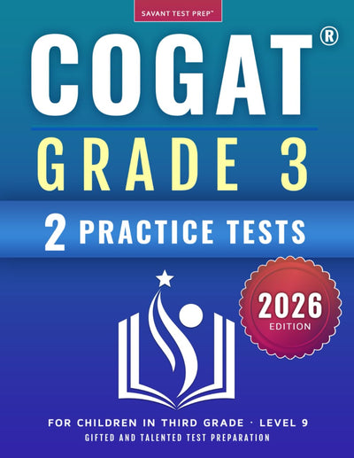 COGAT Grade 3 Test Prep: Gifted and Talented Test Preparation Book - Two Practice Tests for Children in Third Grade (Level 9)