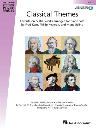 Classical Themes - Level 2 Piano Sheet Music Songbook for Early Intermediate Students  Mozart Handel Grieg Tchaikovsky  Hal Leonard Student Piano Library with Online Audio Accompaniments