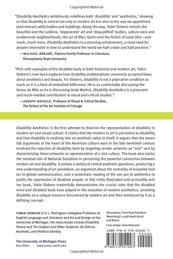 Disability Aesthetics (Corporealities: Discourses Of Disabil
