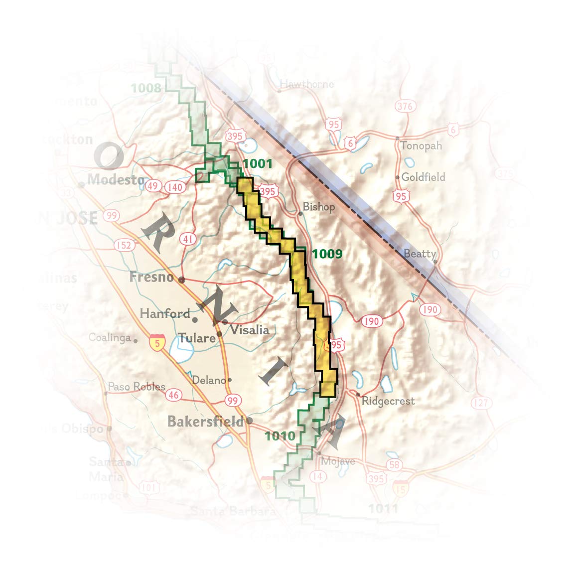 Pacific Crest Trail: Sierra Nevada South Map [Devil's Postpile to Walker Pass] (National Geographic Topographic Map Guide, 1009)