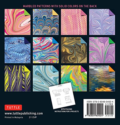 Origami Paper 500 sheets Marbled Patterns 6" (15 cm): Tuttle Origami Paper: Double-Sided Origami Sheets Printed with 12 Different Designs (Instructions for 6 Projects Included)