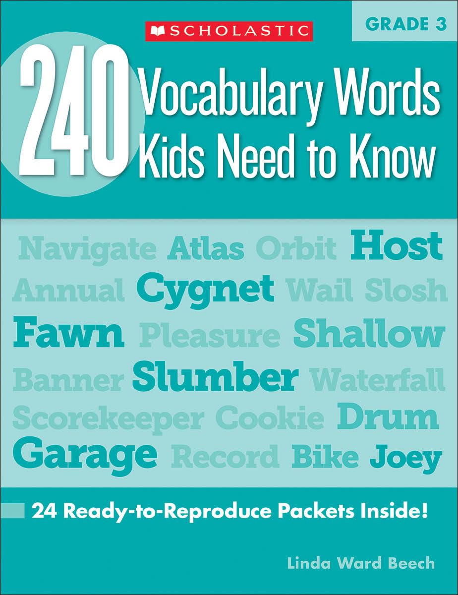 240 Vocabulary Words Kids Need to Know: Grade 3: 24 Ready-to
