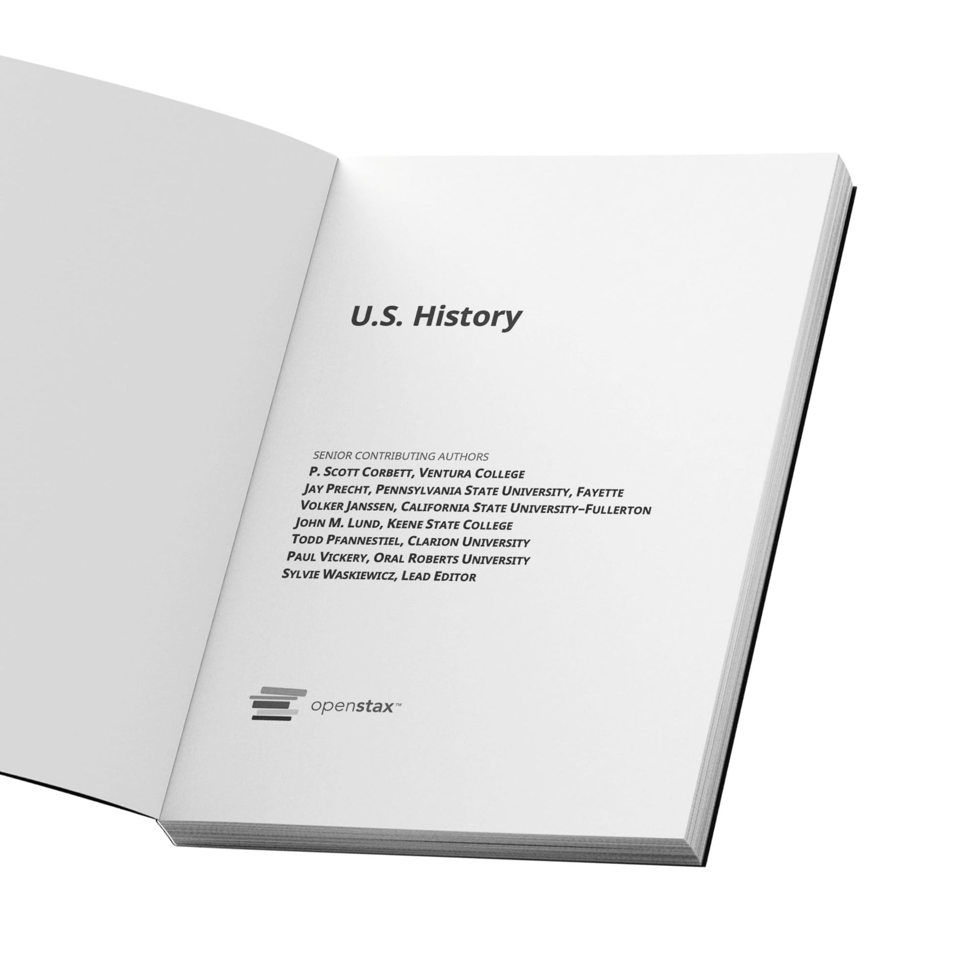 U.S. History by OpenStax (paperback version, B&W) (Volume 1&2)