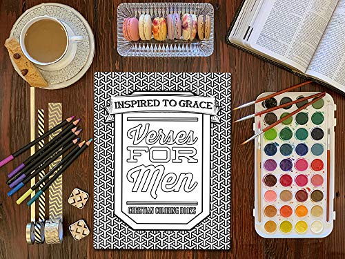 Verses For Men: Inspired To Grace: Christian Coloring Books