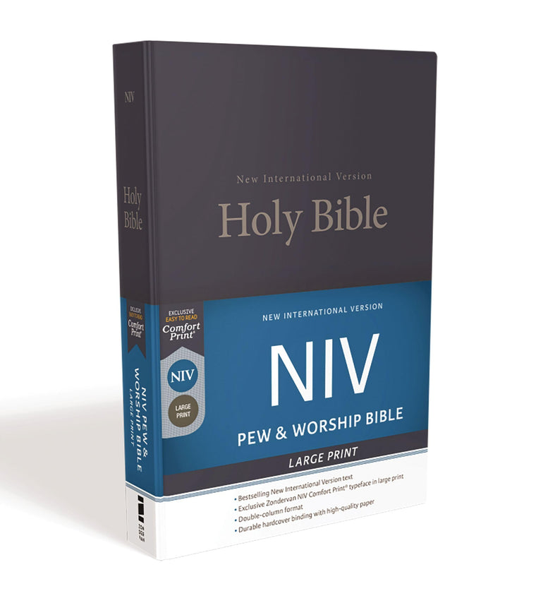 NIV, Church Bible (Pew Bible), Large Print, Hardcover, Blue,