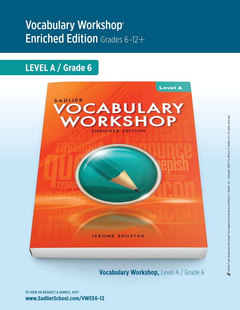 Vocabulary Workshop Level A (Grade 6) Paperback  2013