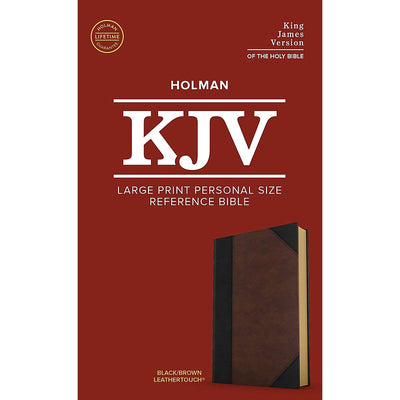KJV Large Print Personal Size Reference Bible, Black/Brown Leathertouch, Red Letter, Pure Cambridge Text, Presentation Page, Cross-References, Full-Color Maps, Easy-to-Read Bible MCM Type