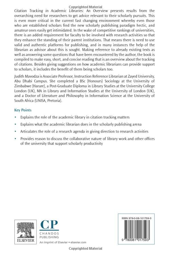 Citation Tracking in Academic Libraries: An Overview
