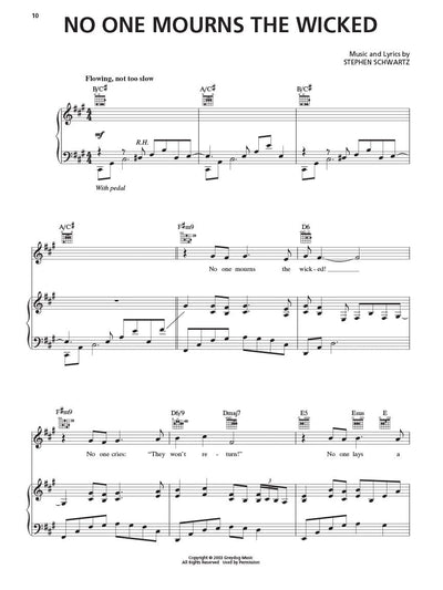 Wicked - Piano/Vocal Arrangement by Stephen Schwartz