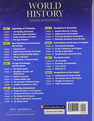 World History: Patterns of Interaction, Student Edition Survey