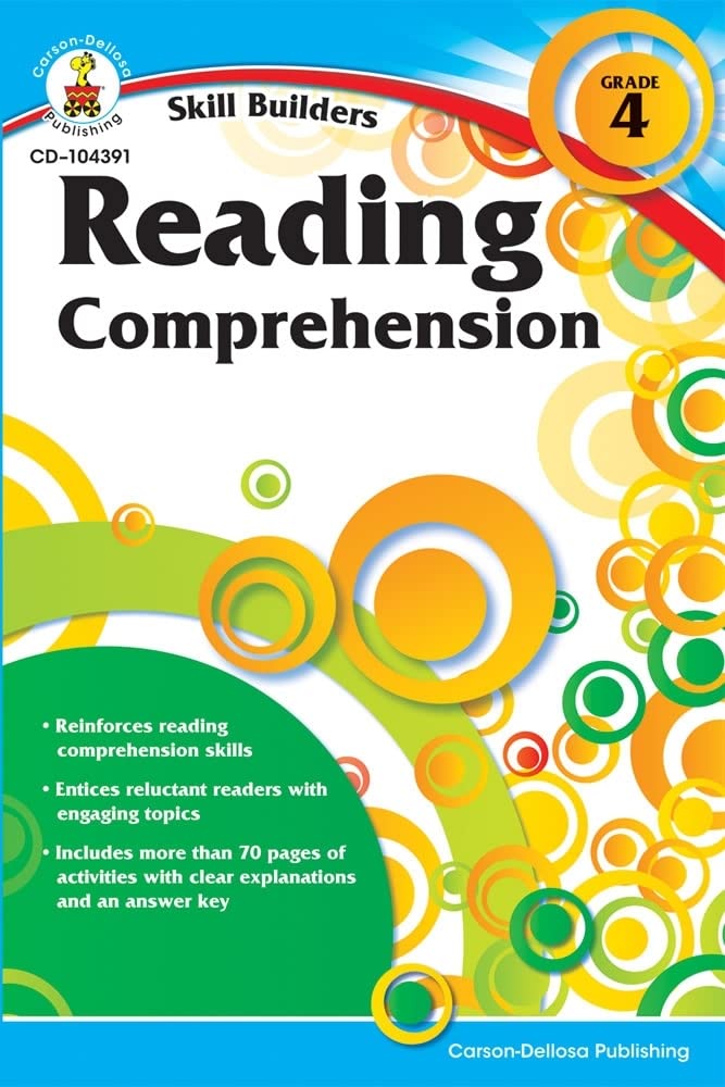 Carson Dellosa  Skill Builders Reading Comprehension Workbook  4th Grade, 80pgs