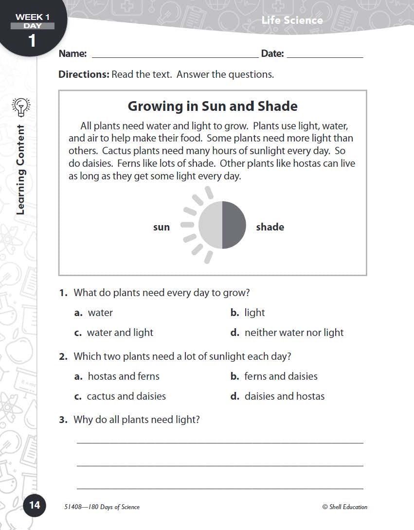 180 Days: Science, Earth and Space Science for 2nd Grade Practice Workbook for Classroom and Home, Cool and Fun Practice Created by Teachers (180 Days of Practice)
