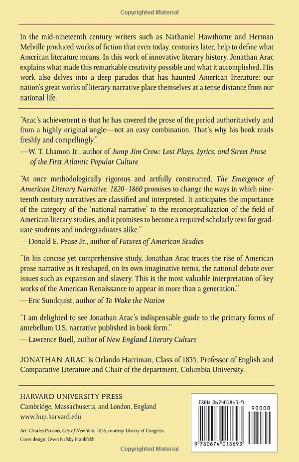 The Emergence of American Literary Narrative, 1820-1860