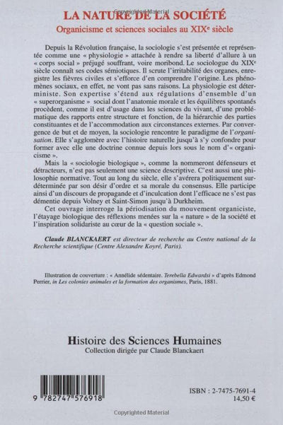 La nature de la société: Organicisme et sciences sociales au XIXe sicle (French Edition)