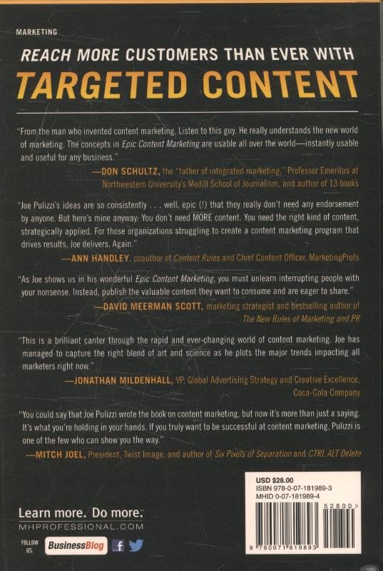 Epic Content Marketing: How to Tell a Different Story, Break through the Clutter, and Win More Customers by Marketing Less