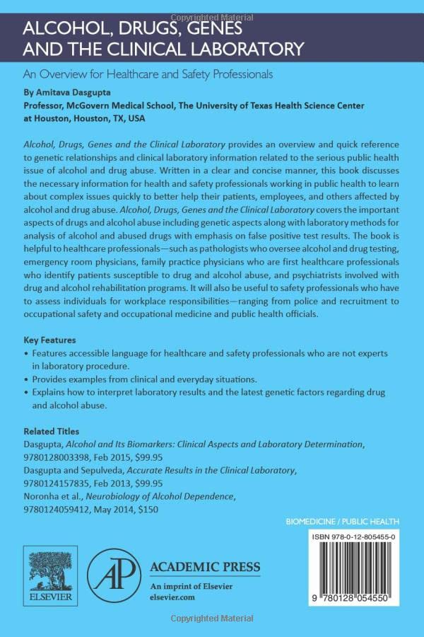 Alcohol, Drugs, Genes and the Clinical Laboratory: An Overview for Healthcare and Safety Professionals
