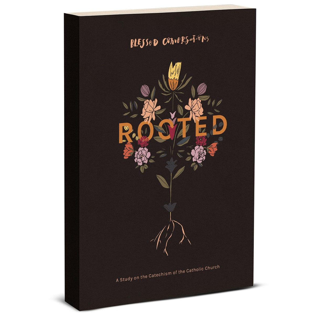 Blessed is She ROOTED, Study on Topics in the Catechism of the Catholic Church, Catholic Prayer Book, Virtue Wisdom Catholic Bible, Catholic Sacramentals Grace, & Moral Compass - 279 pages (10"x8.43")
