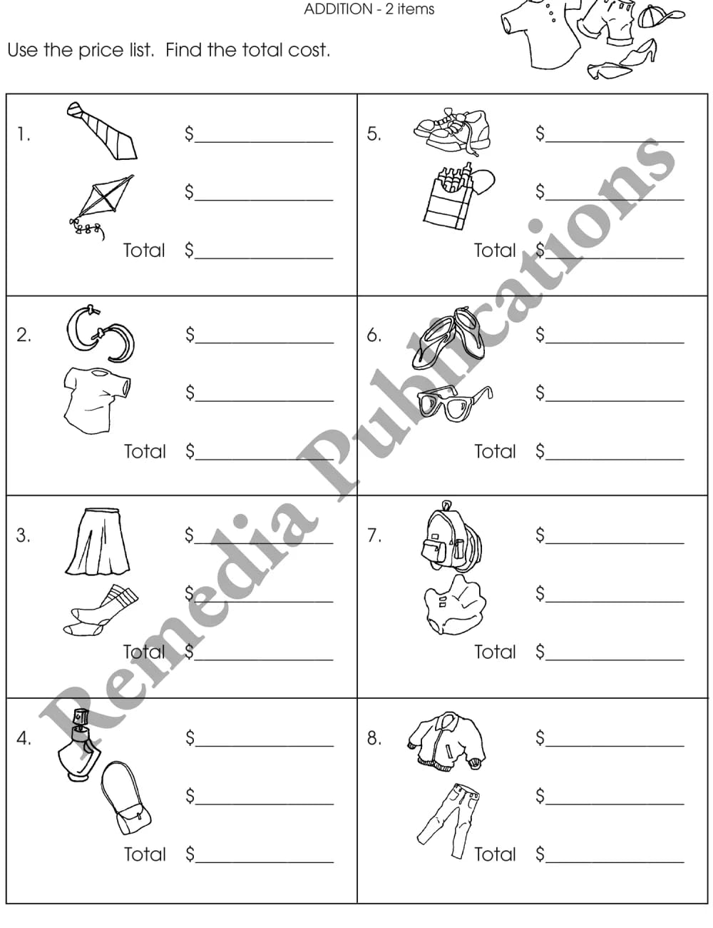 Remedia Publications Department Store Math for Beginners: Grades 1-3 Math Workbook for Kids - Addition, Subtraction & Multiplication, Real-Life Word Problems, Homeschool & Classroom Use