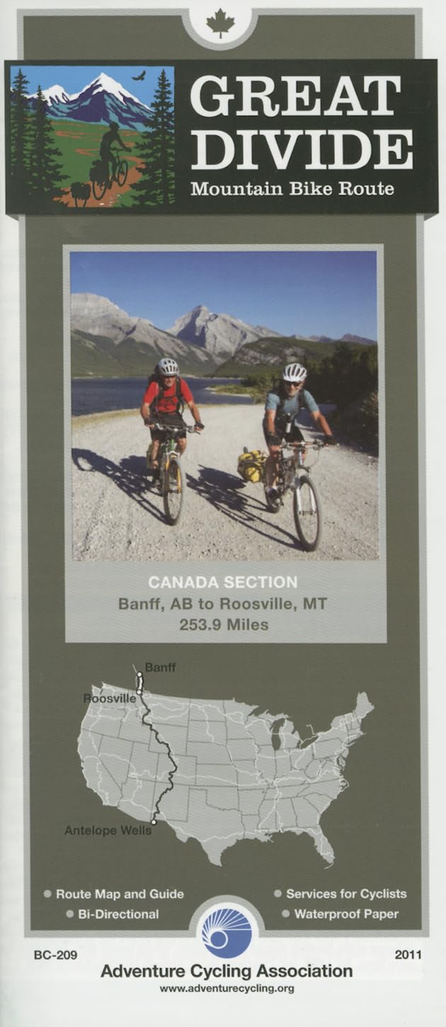 Great Divide Mountain Bike Route - Canada: Banff, Alberta - Roosville, Montana - 254 miles (Green Trails Maps)