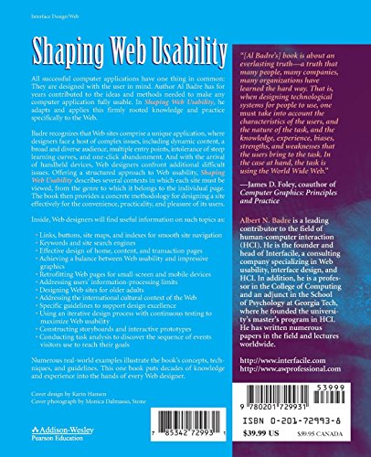 Shaping Web Usability: Interaction Design in Context — back cover