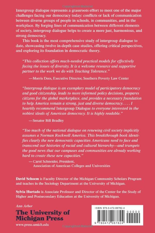Intergroup Dialogue: Deliberative Democracy in School, College, Community, and Workplace — back cover
