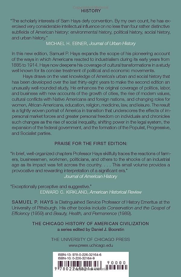 The Response to Industrialism, 1885-1914 (The Chicago History of American Civilization)