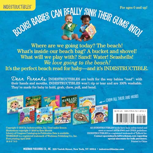 Indestructibles (The Original): Beach Baby: Chew Proof  Rip Proof  Nontoxic  100% Washable (Book for Babies, Newborn Books, Safe to Chew)
