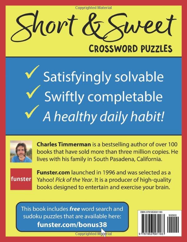 Funster 101 Quick & Easy Crossword Puzzles for Adults - LARGE PRINT: The relaxing brain activity book.