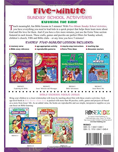 5 Minute Sunday School Activities: Exploring the Bible: Ages 5-10