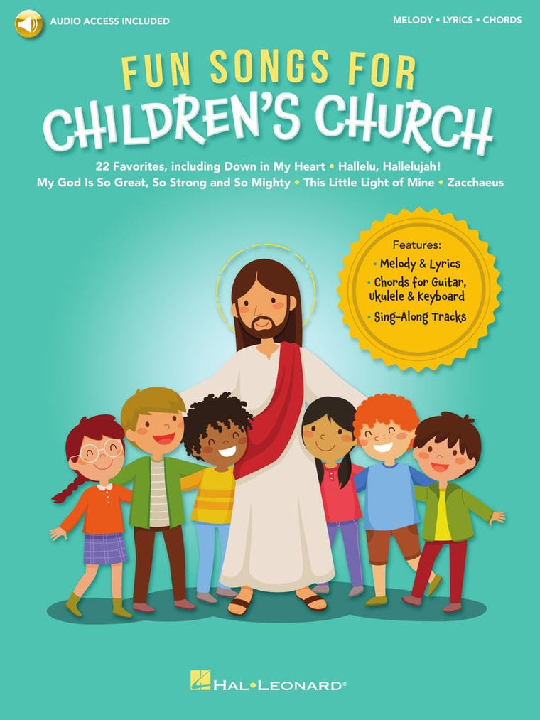Fun Songs for Children's Church  22 Christian Songs for Kids with Guitar Ukulele Piano Sheet Music  Worship Songbook for Sunday School and VBS  Melody Lyrics and Chords with Online Audio Tracks