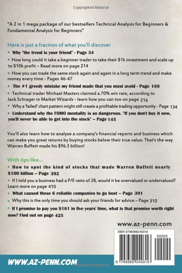 Technical & Fundamental Analysis for Beginners 2 in 1 Edition: Take $1k to $10k Using Charting and Stock Trends of the Financial Markets + Grow Your Investment Portfolio Like A Pro