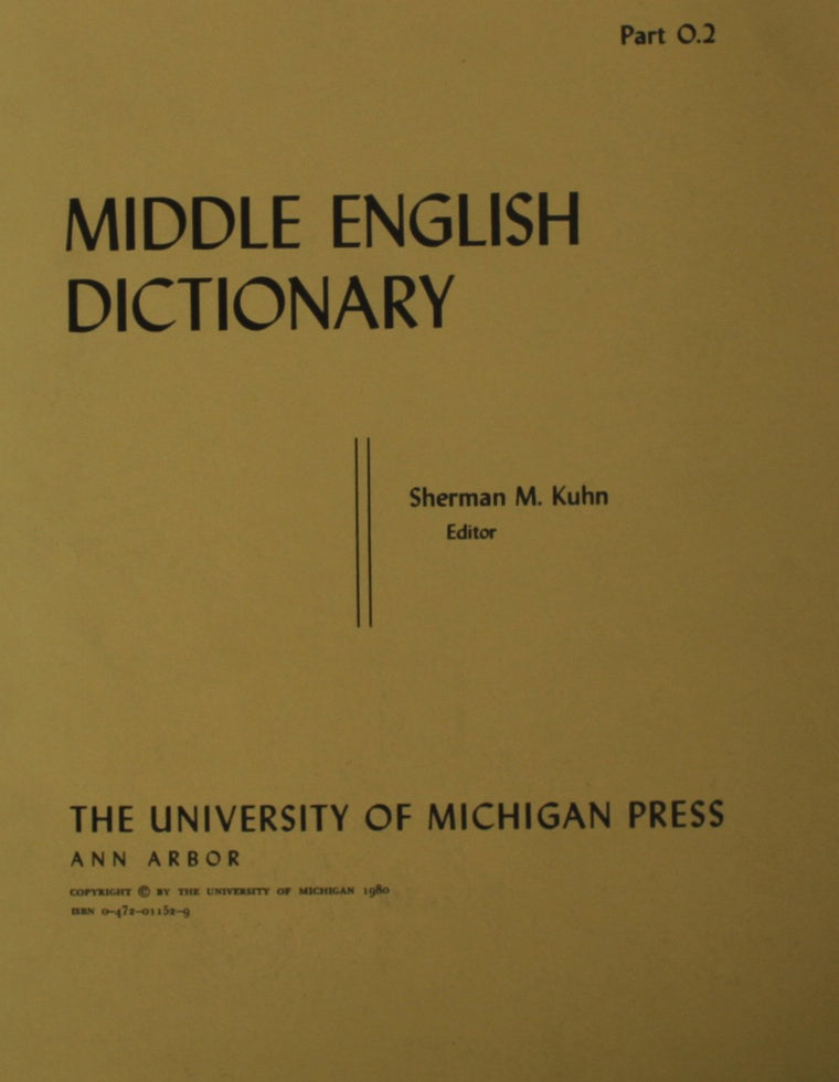 Middle English Dictionary (Volume O.2)