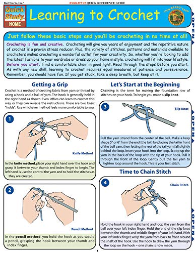 Learning To Crochet QuickStudy Laminated Reference Guide (QuickStudy Home)