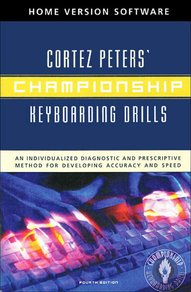 Championship Keyboarding Drills Home Version Software w/ Users Guide