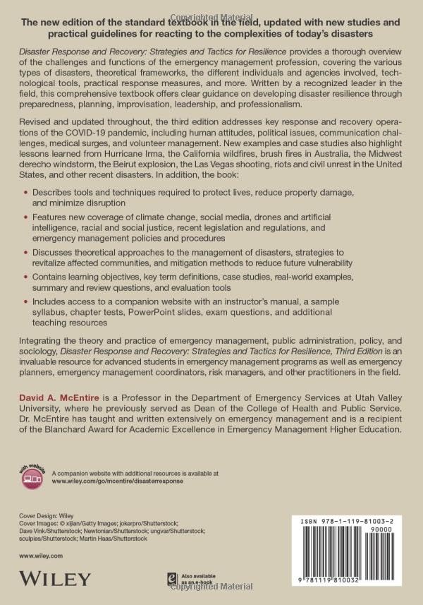 Disaster Response and Recovery: Strategies and Tactics for Resilience