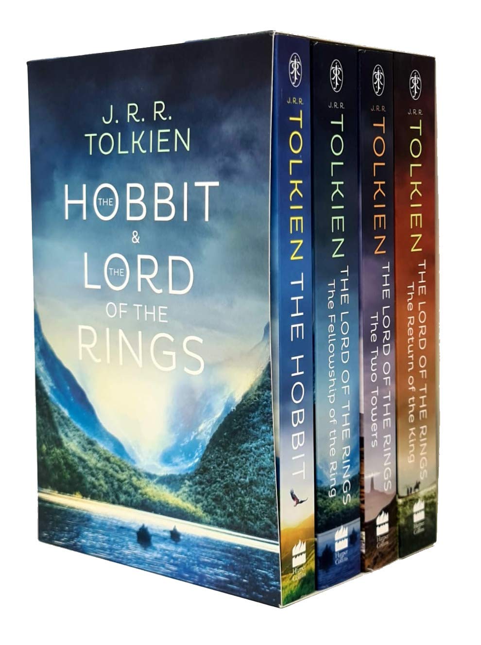 The Hobbit & The Lord of the Rings 4 Books Boxed Set By J. R. R. Tolkien (The Hobbit, The Fellowship of the Ring, The Two Towers, The Return of the King)