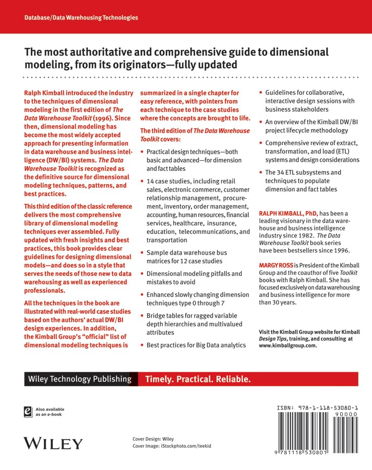 The Data Warehouse Toolkit: The Definitive Guide to Dimensional Modeling