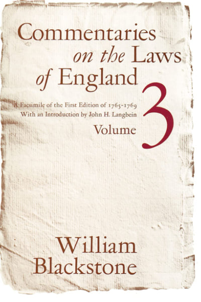 Commentaries on Laws of England, Vol. 3