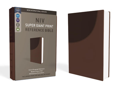 NIV, Super Giant Print Reference Bible (Font Size: 16.5-point), Leathersoft, Brown, Red Letter, Comfort Print