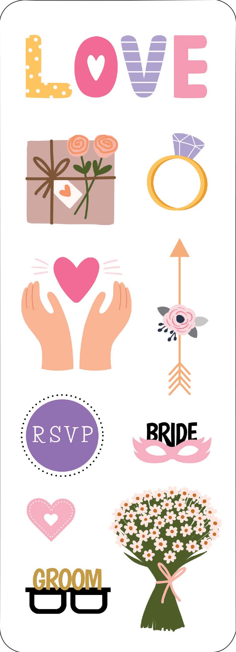 Wedding Sticker Set (Over 65 stickers!) (Sticker Sheets)