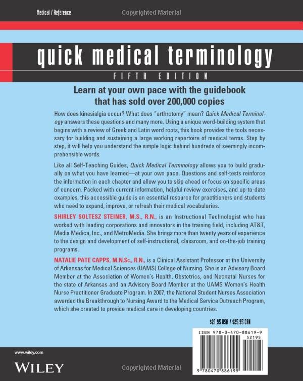 Quick Medical Terminology: A Self-Teaching Guide — back cover