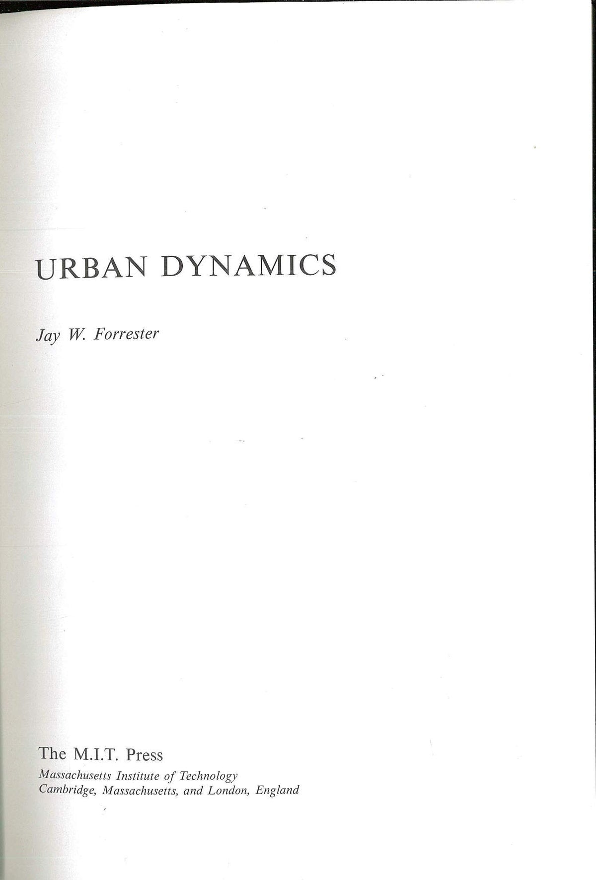 Urban Dynamics