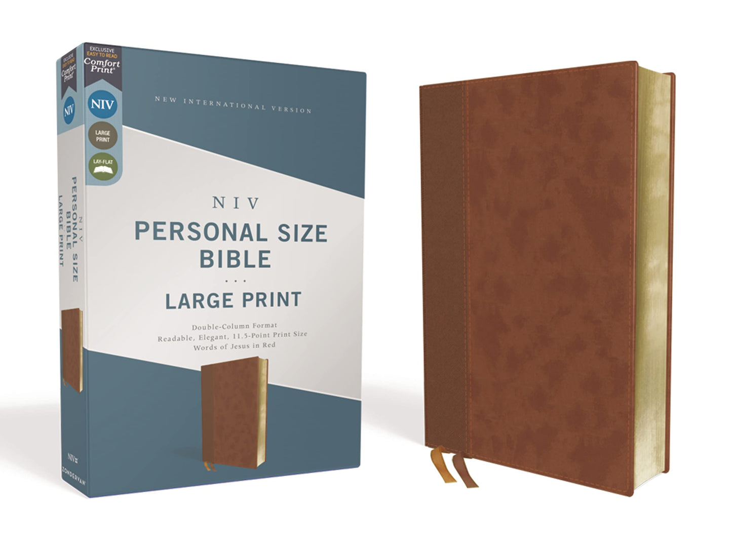 NIV Personal Size Bible Large Print Leathersoft Brown