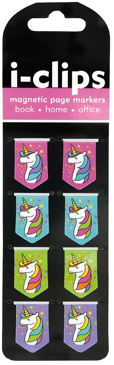 Unicorns i-Clips Magnetic Page Markers (Set of 8 Magnetic Bookmarks)
