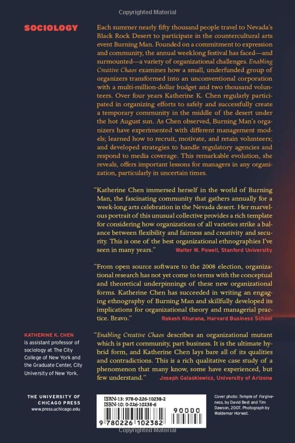 Enabling Creative Chaos: The Organization Behind the Burning Man Event — back cover