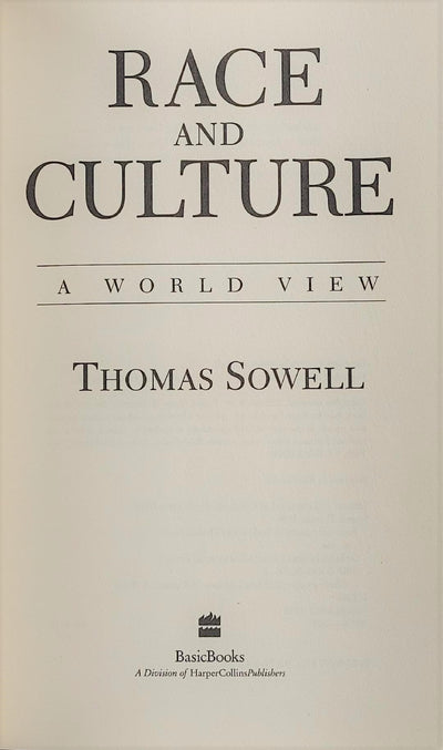 Race And Culture: A World View by Sowell, Thomas